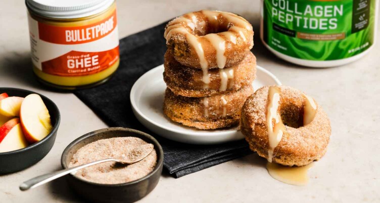 stack of donuts next to ghee