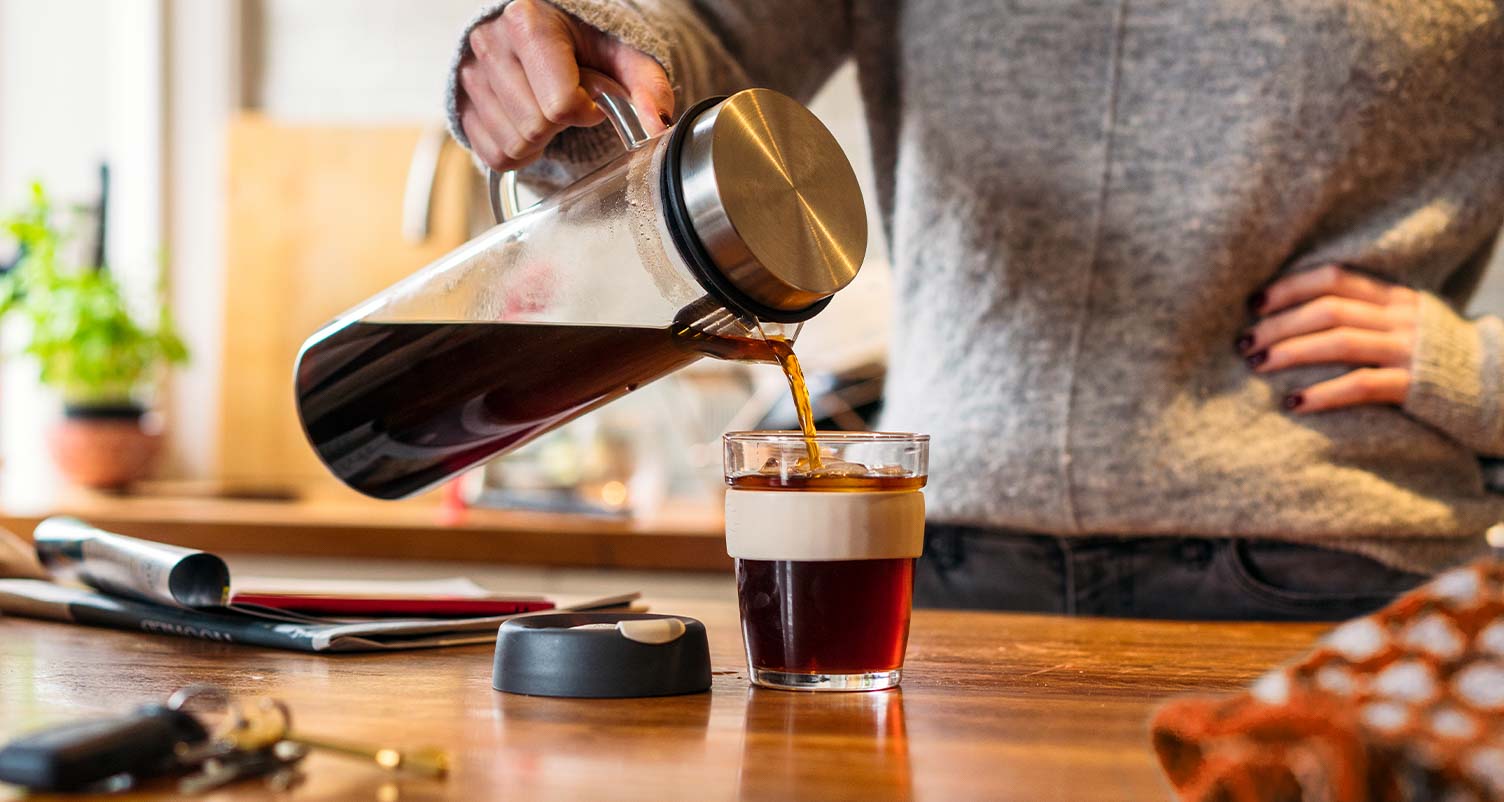 pouring cold brew