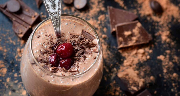 smoothie with chocolate and cherry