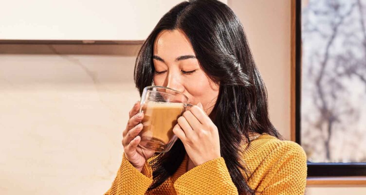 woman drinking Bulletproof coffee