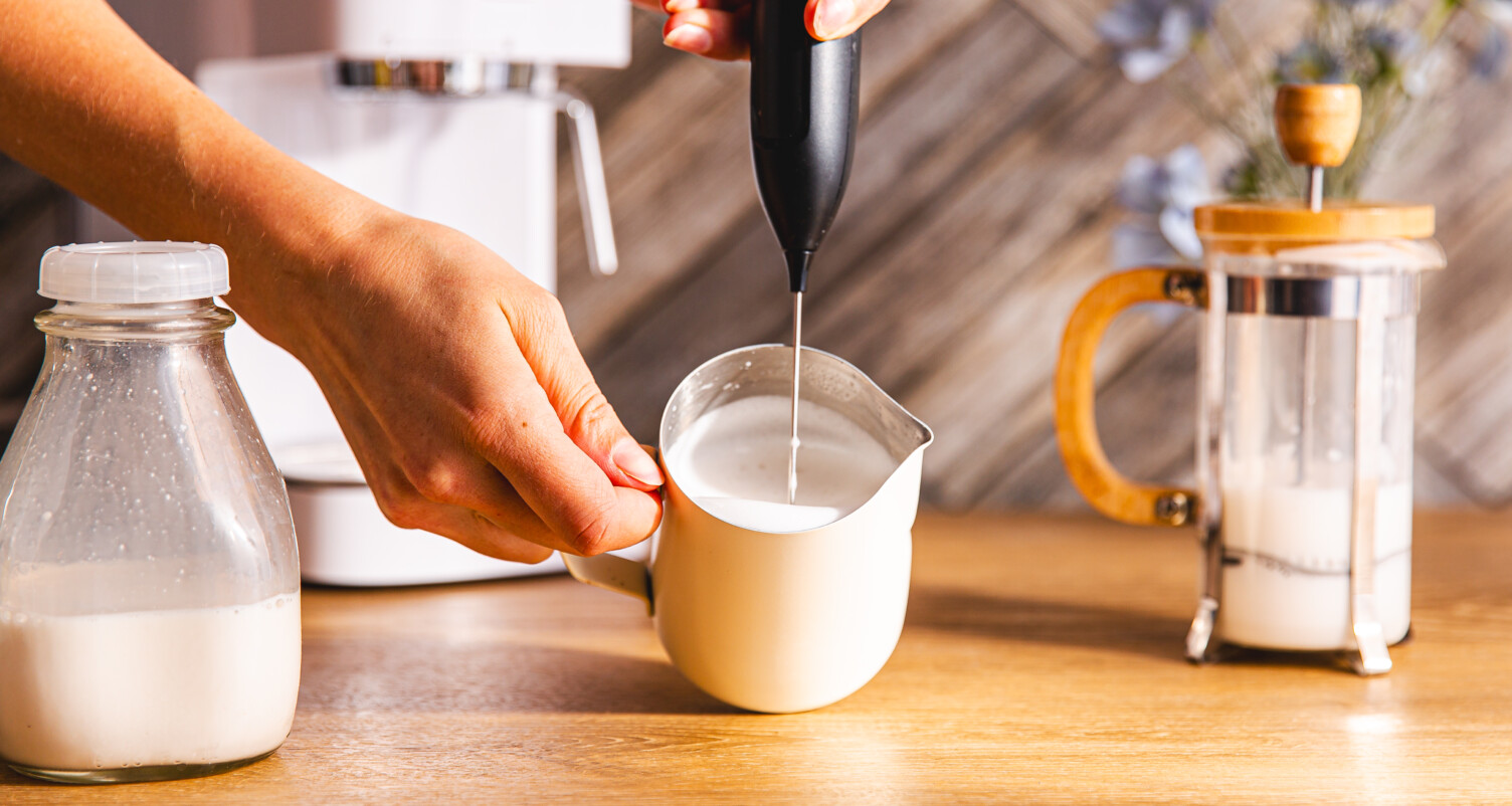 frothing milk with a frother
