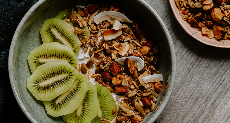 granola and kiwi slices