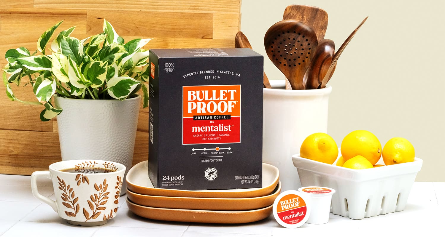 coffee pods next to lemons in kitchen