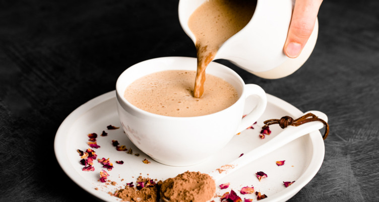 pouring hot chocolate