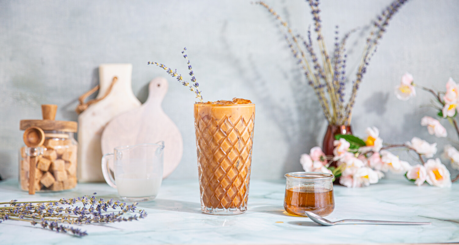 lavender cold brew latte
