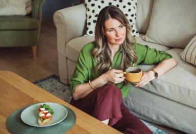 Person thinking about food or eating – bonus points if there is coffee involved