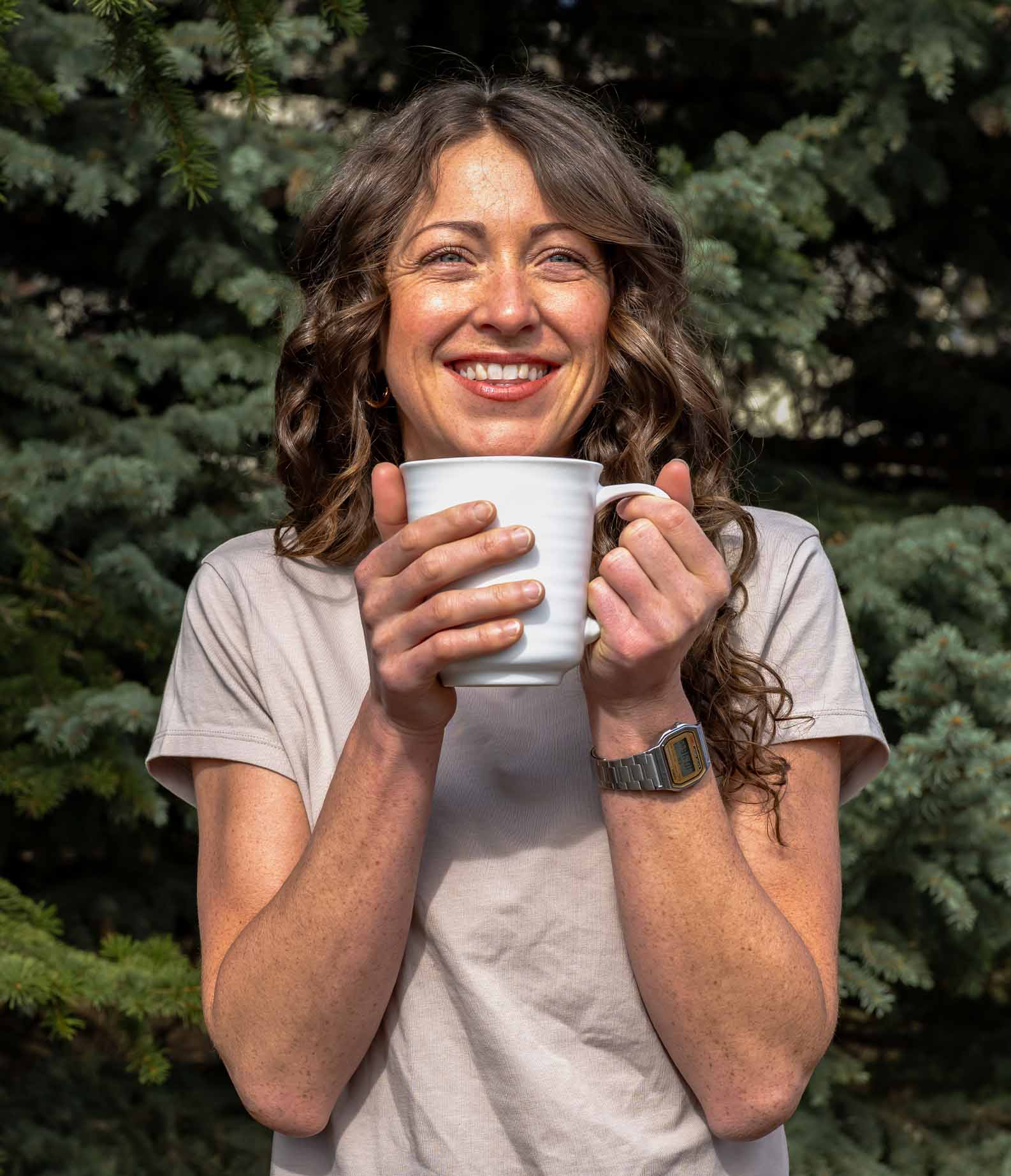Woman holding coffee cup